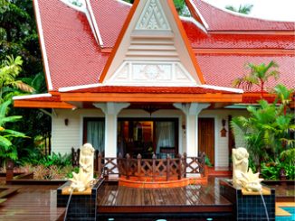 Outdoor swimming pool at the luxury villa, Koh Chang, Thailand